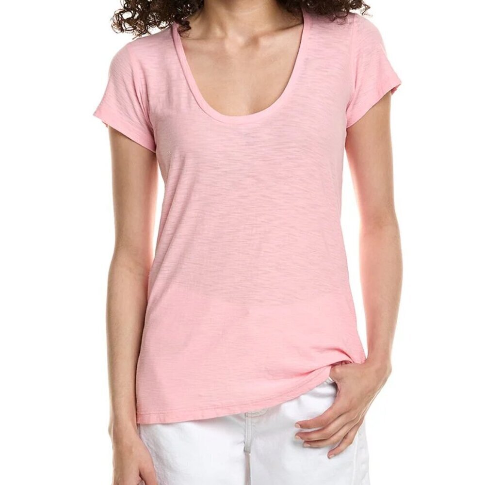 James Perse T-shirt shirt top blouse knit peony pink space dye scoop new 1 Small